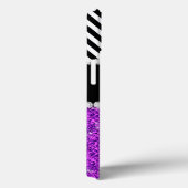 紫のグリッターブラックシェモノグラムのブロン Case-Mate iPhoneケース (裏面 / 右)