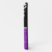 紫のグリッターブラックシェモノグラムのブロン Case-Mate iPhoneケース (裏面/左)