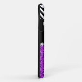 紫のグリッターブラックシェモノグラムのブロン Case-Mate iPhoneケース (裏面/右)