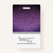 紫のグリッタープロフェッショナルCNAナース写真名 バッジ (裏面)