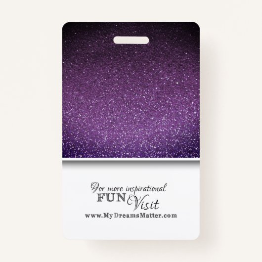 紫のグリッタープロフェッショナルCNAナース写真名 バッジ (裏面)