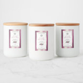 紫のグリッターホワイトフローラ製品ラベルのロゴ フードラベル (ボトル)