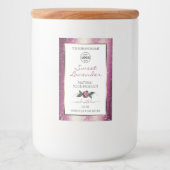 紫のグリッターホワイトフローラ製品ラベルのロゴ フードラベル (正面)