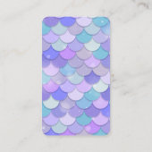 紫のグリッター人魚の海の赤ちゃんシャワーの下 エンクロージャーカード (裏面)