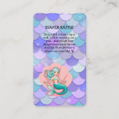 紫のグリッター人魚の海の赤ちゃんシャワーの下 エンクロージャーカード (正面)