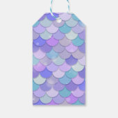 紫のグリッター人魚の海の赤ちゃんシャワーの下 ギフトタグ (裏面)