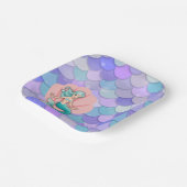紫のグリッター人魚の海の赤ちゃんシャワーの下 ペーパープレート (傾斜あり)