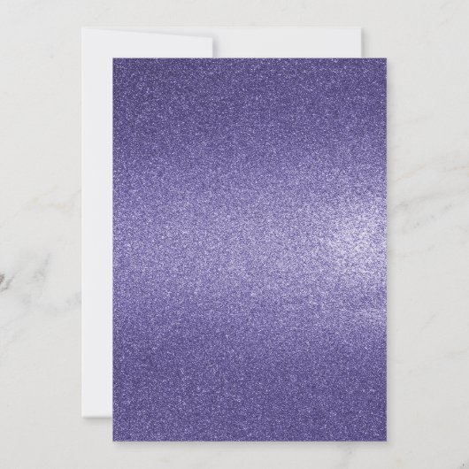 紫のグリッター写真の保存日付 セーブザデート (裏面)