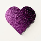 紫のグリッター名の女の子 ノートブック (裏面)