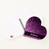 紫のグリッター名の女の子 ノートブック (内部)