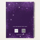 紫のグリッター名スクリプト2023 プランナー手帳 (裏面)