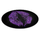 紫のグリッター唇 カッティングボード (角)