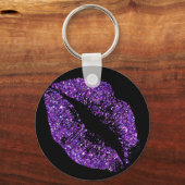 紫のグリッター唇 キーホルダー (正面)