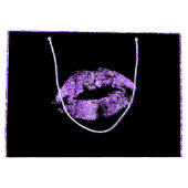 紫のグリッター唇 ラージペーパーバッグ (裏面)