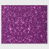 紫のグリッター星 ラッピングペーパー (フラット)