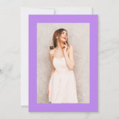 紫のグリッター甘い16スクリプトの誕生日 招待状 (裏面)