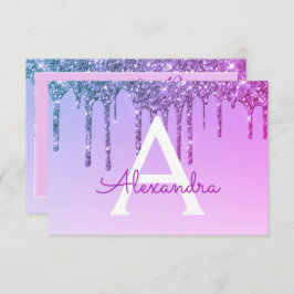 紫のグリッター甘い16日付を保存 招待状