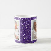 紫のグリッター祖父母2 Photo コーヒーマグカップ (中央)