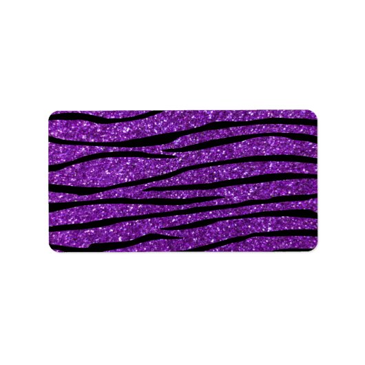 紫のグリッター縞模様 ラベル (正面)