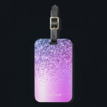紫のグリッター金属モノグラム名 ラゲッジタグ<br><div class="desc">紫色の箔フェイク金属スパークルグリッターブラシ仕上げ金属モノグラム名とイニシャルバッグまたは荷札。これは、最高の甘い16歳の誕生日、結婚ブライダルシャワー、記念日、赤ちゃんシャワーまたはバチェロレッテギフトを作る誰かがグラームの豪華さとシックなスタイルを愛する。</div>