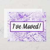 紫のグリッター（ばちゃばちゃ）跳ねるの住所変更 ポストカード (正面/裏面)