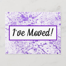 紫のグリッター（ばちゃばちゃ）跳ねるの住所変更 ポストカード