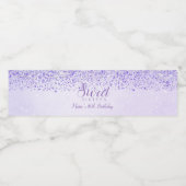 紫のグリッター、グラムスウィート16ウォーターボトルラベル ペットボトルラベル (シングルラベル)