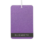 紫のグリッター、グリッターの背景、名前 カーエアーフレッシュナー (正面)