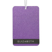 紫のグリッター、グリッターの背景、名前 カーエアーフレッシュナー (裏面)