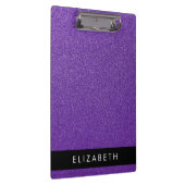紫のグリッター、グリッターの背景、名前 クリップボード (右)