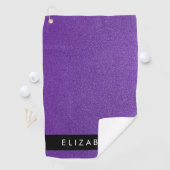 紫のグリッター、グリッターの背景、名前 ゴルフタオル (インサイチュ)