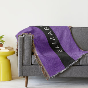 紫のグリッター、グリッターの背景、名前 スローブランケット