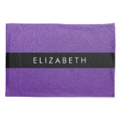紫のグリッター、グリッターの背景、名前 枕カバー (裏面)