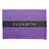 紫のグリッター、グリッターの背景、名前 枕カバー (正面)