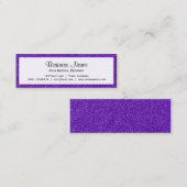 紫のグリッター、スパークリー、グリッター背景 スキニー名刺 (正面/裏面)