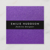 紫のグリッター、輝き、グリッターの背景 スクエア名刺 (正面)