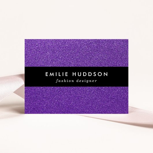 紫のグリッター、輝き、グリッターの背景 名刺