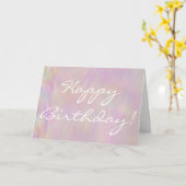 紫のグリーティングカードのハッピーバースデー カード (黄色い花)