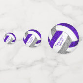 紫のグレーガールズバレーボールの誕生日カスタム コンフェッティ (正面)