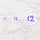 紫のグレーガールズバレーボールの誕生日カスタム コンフェッティ (裏面)