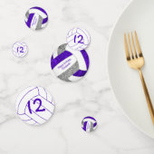 紫のグレーガールズバレーボールの誕生日カスタム コンフェッティ (グループ)