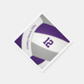 紫のグレーガールズボーイズバレーボールお祝い スタンダードカクテルナプキン (角)