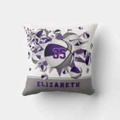 紫のグレースポーツルームガールズバスケットボールのスター クッション (裏面)