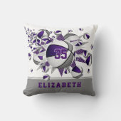 紫のグレースポーツルームガールズバスケットボールのスター クッション (正面)