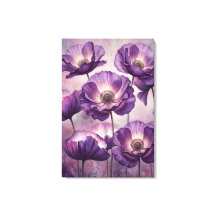 紫のケシの花の壁のアート