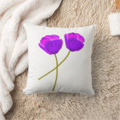 紫のケシの花 クッション (ブランケット)