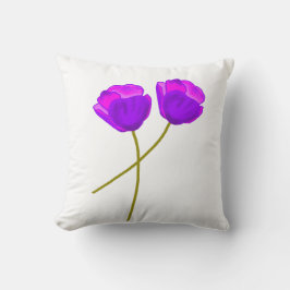 紫のケシの花 クッション