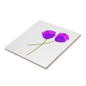 紫のケシの花 タイル (側面)