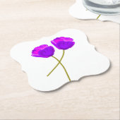 紫のケシの花 ペーパーコースター (アングル)