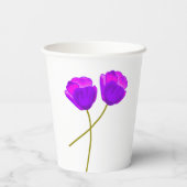 紫のケシの花 紙コップ (裏面)